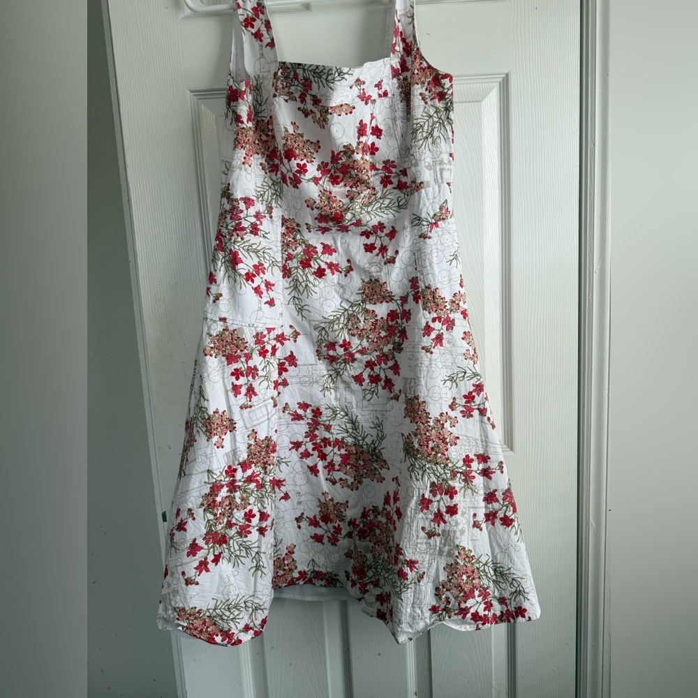 TORY BURCH SYLVIA Dress Wte Floral Sz L(10/12) SRP $325 - Picture 4 of 8